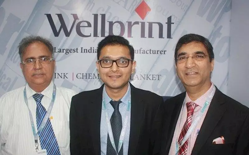 Ravindra Gandhi (extreme right), the managing director of Wellprint, is an MBBS degree holder. Wellprint manufactures newspaper printing inks and offset printing inks, and deals in rollers, fountain solutions and washes