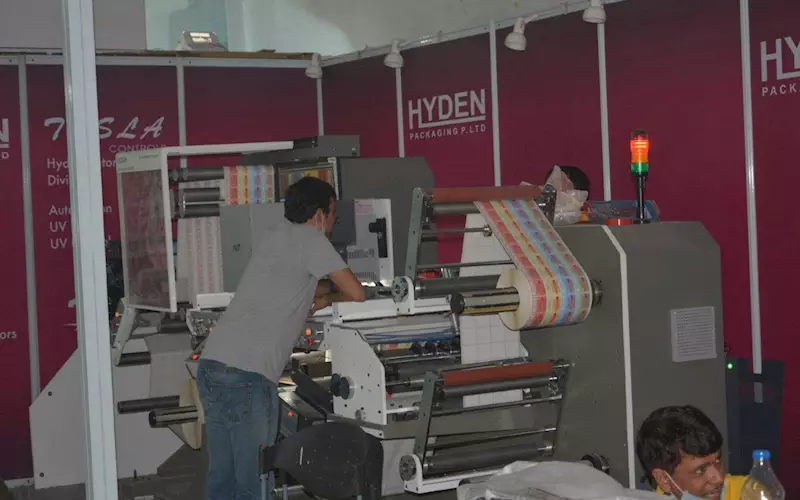 Tomorrow, Hyden (B-7) will unveil the made-in-India ServoTech B400HS, a bi-directional slitting inspection machine. The machine is equipped with an AVT Helios series inspection camera