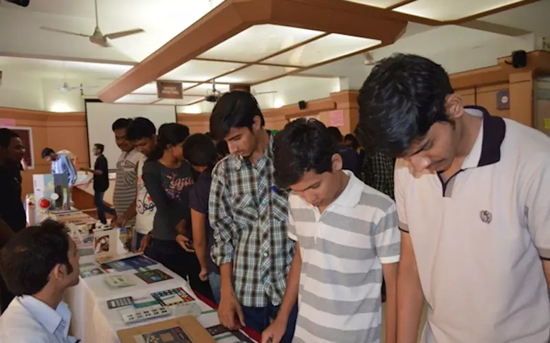 Students visiting Printera exhibition in year 2013