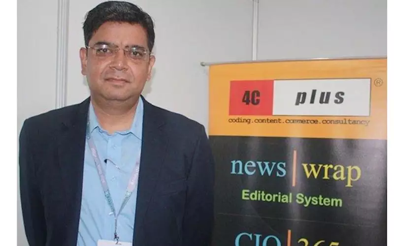 Ashish Aron of 4C Plus. The company highlighted its Newswrap editorial system and CIO 365, its advertising and circulation managing solutions