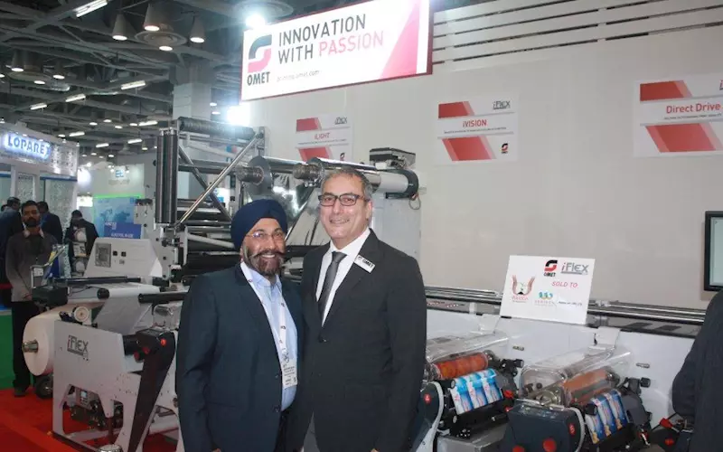 Harveer Sahni of Weldon Celloplast and Paolo Grasso of Omet at Labelexpo India 2016