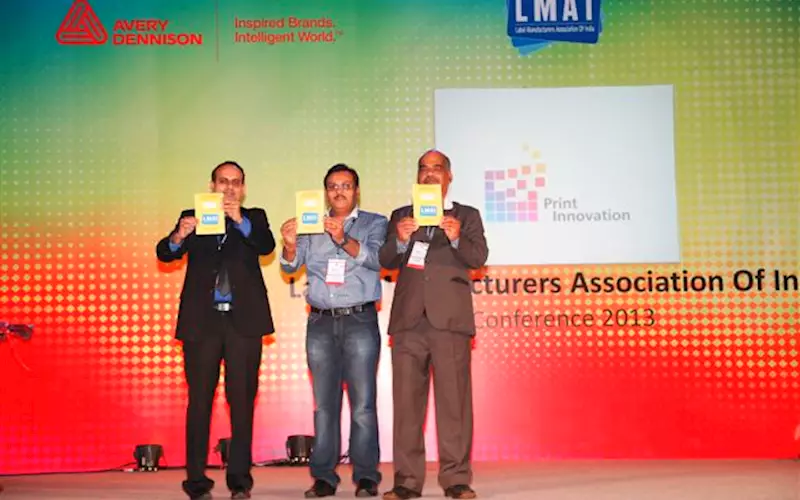 Vivek Kapoor president of LMAI, Amit Sheth of Label Planet and Ramesh Deshpande, secretary of LMAI unveiling the LMAI Directory of members