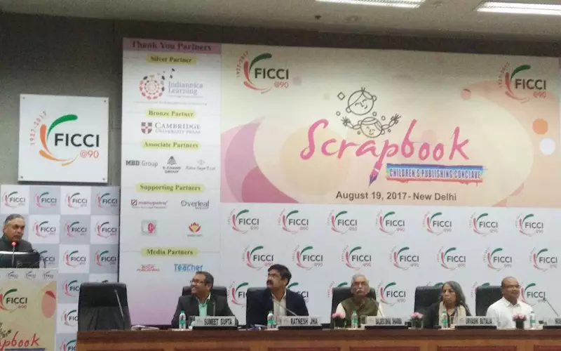 The inaugural session of Scrapbook, with A Didar Singh, Urvashi Butalia, Hrushikesh Senapaty, Baldeo Bhai Sharma, Ratnesh Jha, and Sumeet Gupta