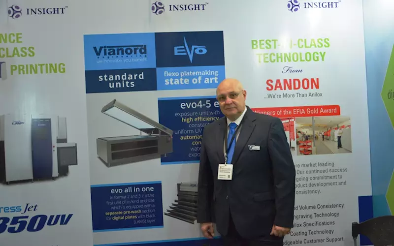 Massimiliano Merlo, global director, marketing and sales, Vianord Engineering at Labelexpo India 2016