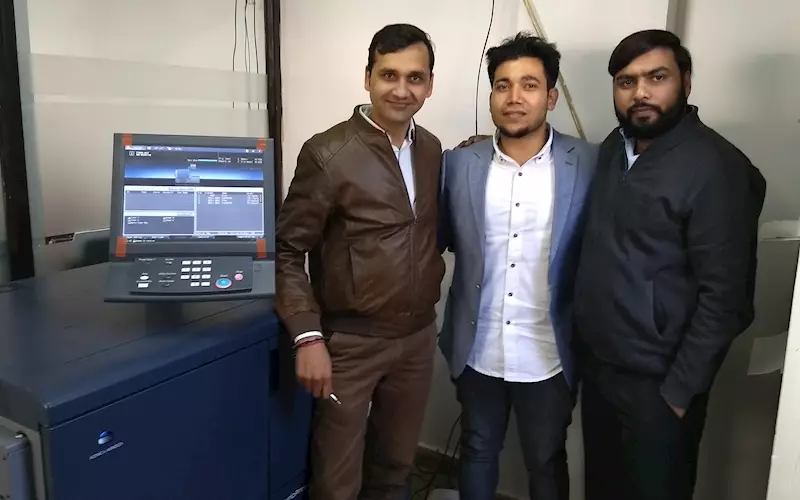 (l-r) Anuj Bhadauriya, Ashish Rai and Manish Sachan of Step Design Printways