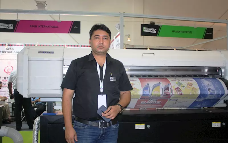 Negi Sign Systems displayed Mutoh Valuejet VJ 1638W aqueous printer. Vijay Kandari, sales head: We have installed more than 3000 printers in last 16 years. Volumes and number of players are also growing but margins are heading south