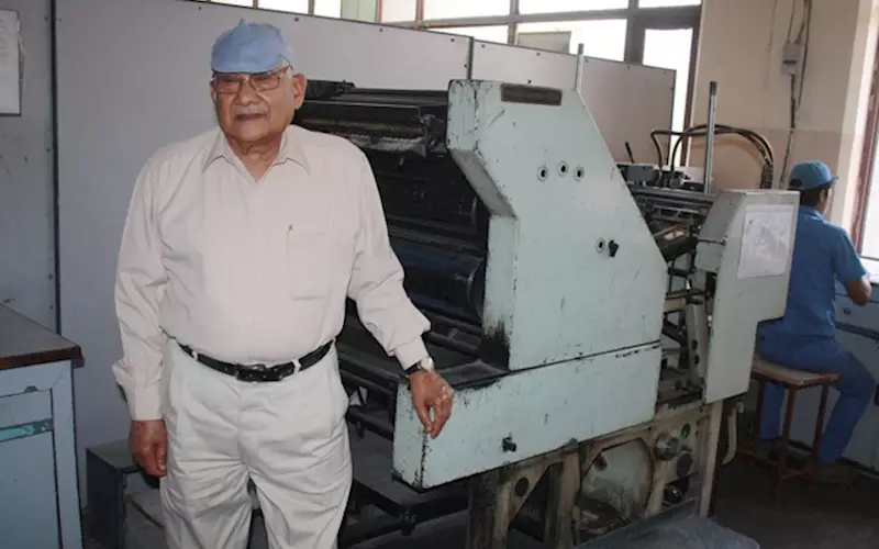 MK Bhargava, the founder of Kumar Printers, says in the early days when he came into printing, he operated this single-colour printing press himself. The equipment still holds a pride place in the company shopfloor