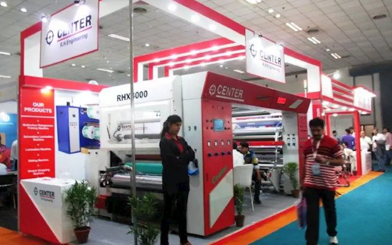 Ahmedabad, Gujarat-based RH Engineering is a manufacturer of rotogravure machines, solvent and solvent-less laminator, slitter, stretch wrapping machine, doctoring rewinding machine and special purpose machines. On display was solventless lamination machine
