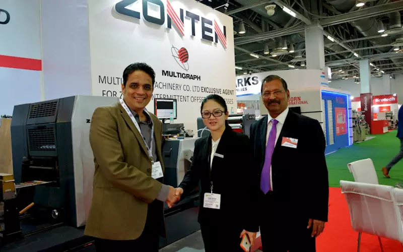 Ashish Chitale of Coats & Pack with the representatives from Zonten and Multigraph