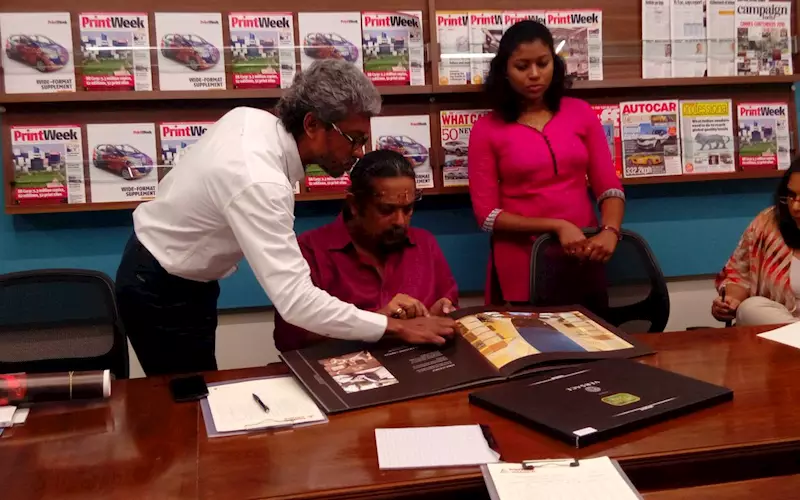 Hemant Randive of FCB Ulka Advertising  discusses the detail of binding with Noel D'Cunha of PrintWeek India
