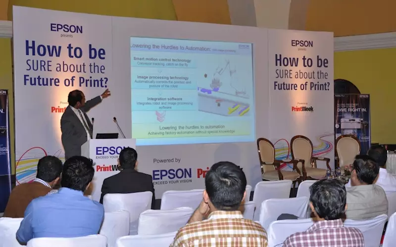 Ramprasad explained how Epson has played a pivotal role in automation of manufacturing process. "In the last 10 years Epson&#8217;s industrial solutions' group (which also manufacturers machines for the printing and packaging industry) has been gaining lot of traction," he said