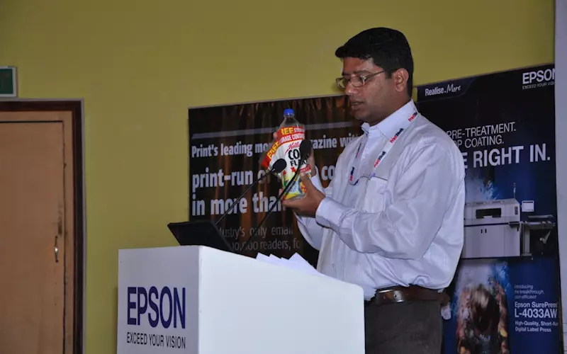 During his presentation, Sachin Shardul, technical editor, PrintWeek India highlighted the tech specs of print samples that were submitted at the Awards