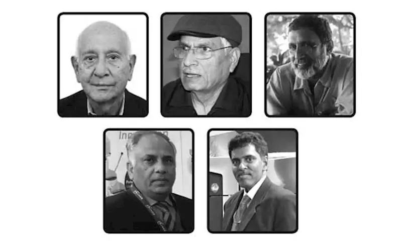 (l-r from top): Xerxes Sapur Desai, Bal Krishan Khindria, PS Thomas, Arun Gandhi and GVSR Raju