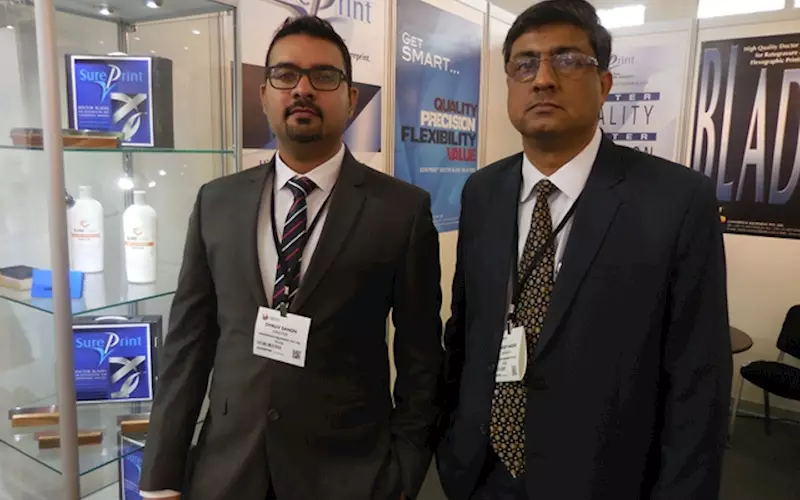 Dhruv Sanon (left) and Sandeep Madan of Convertech Equipment at Labelexpo
