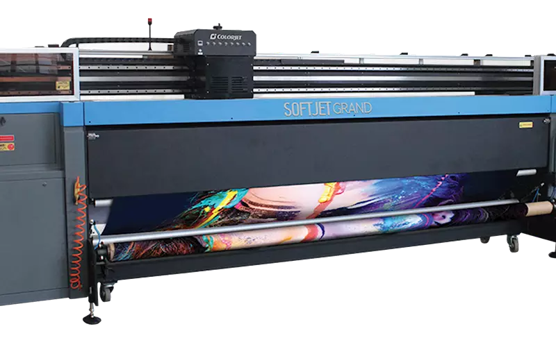 Softjet Grand: can print on various fabrics such as polyester, satin, canvas and blends with 100% aqueous inks