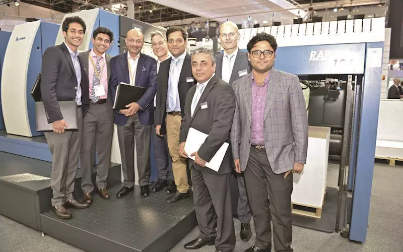 The packaging major TCPL was in the news for sealing a big-ticket deal for three new KBA Rapida 106 offset printing machines at Drupa 2016. Of the three, a seven-colour plus double coater Rapida 106 combi UV press, which is planned for TCPL’s Silvassa unit, has since been installed. It features seven inking units and two coaters, produces conventionally as well as with UV inks/coating and will be embedded in pile logistics.   A six- and seven-colour Rapida 106 with coater shall follow in early 2017.