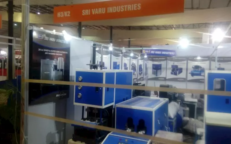 Sri Varu Industries has displayed the PET range of products like moulding machines, PET compressor and more