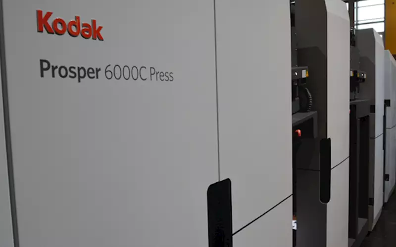 Kodak Prosper 6000C press running live at Drupa 2016