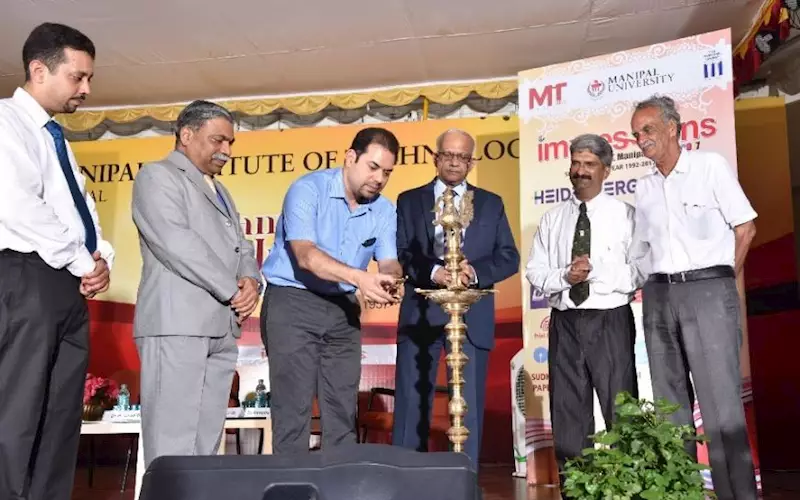 (third from left) Gautham S Pai, managing director of Manipal Technologies inaugurated the symposium