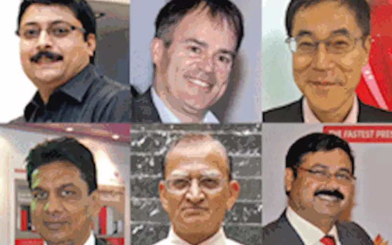 (Top) Puneet Datta, Charlie Seccombe, Tadahiko Sumitani (Bottom) T P Jain, Kiran Prayagi, Avit Mukherjee