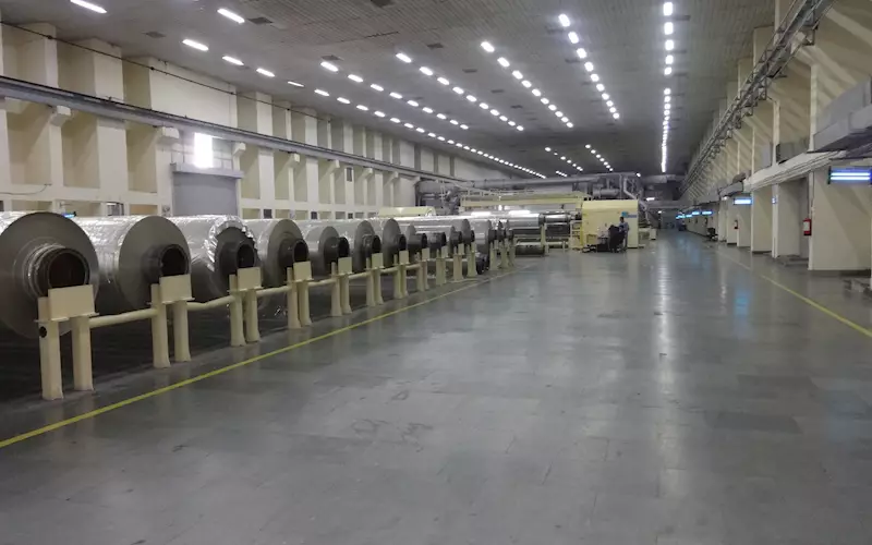 Films: The jumbo roll storage at Uflex&#8217;s packaging film plant at Noida