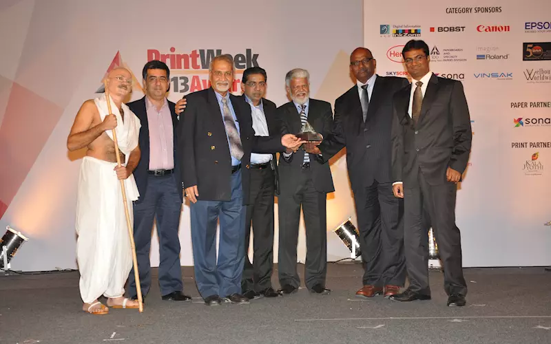Pragati Offset was awarded Printing Company of the Year at PrintWeek India Awards 2013