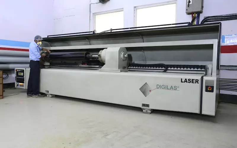 Cylinder: Laser engraving of rotogravure cylinders in Noida