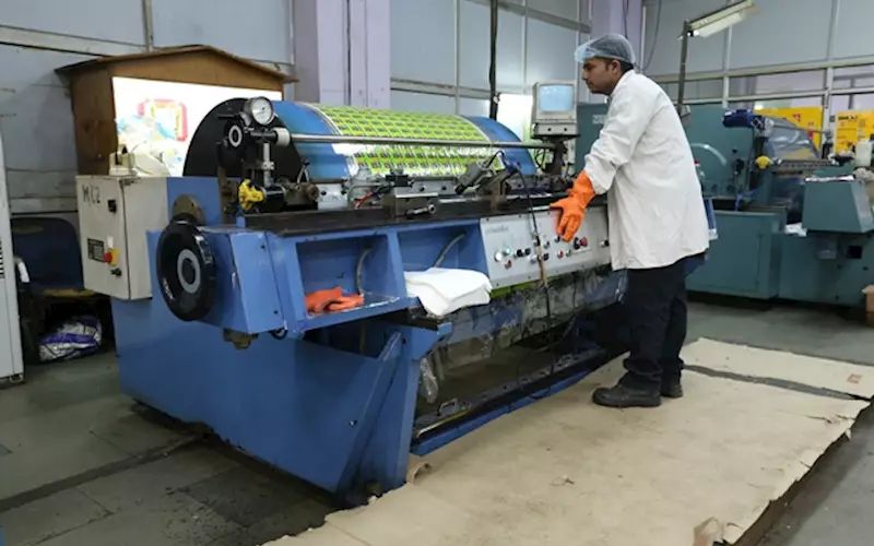 Cylinder: The proofing machine at Noida, which is used for checking colour synchronisation and printing accuracy levels of the manufactured rotogravure cylinders