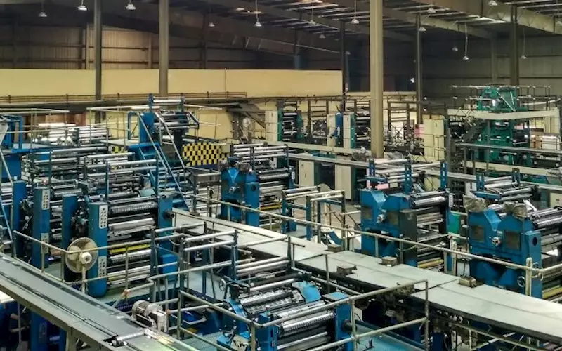 A printing presses at DB Corp production facility