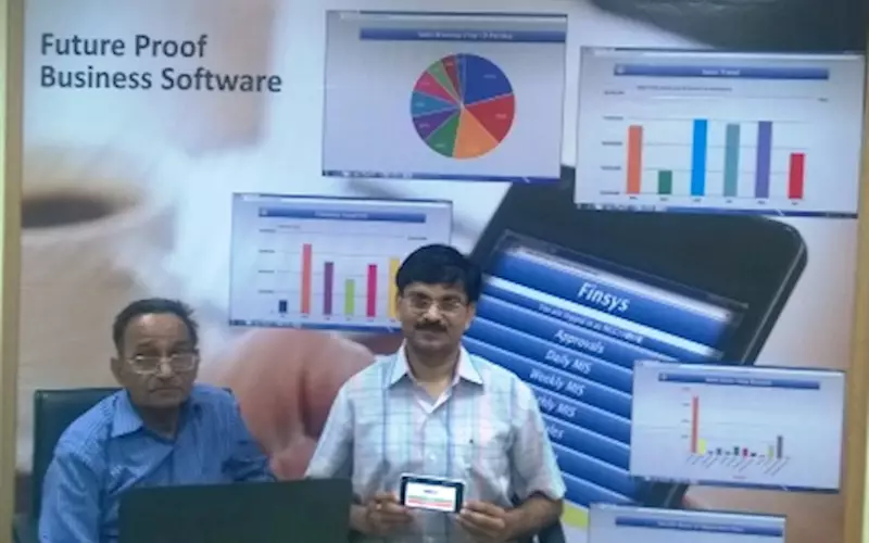Founder of Finsys, M L Gupta (l) with company's director, Sangeet Gupta