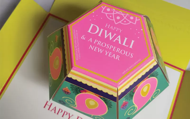 Java  Group celebrates Diwali with a fluorescent pop-up card