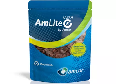Amcor’s new AmLite laminate promises to reduce a pack’s carbon footprint by 64%
