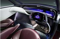 Toyota Fine-Comfort Ride interior features numerous digital screens.