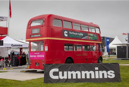 Iconic London Routemaster red bus goes green with Cummins Euro 6 power at Goodwood