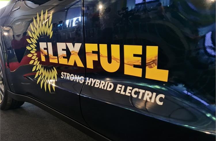 The BS-VI Phase-II-compliant Innova HyCross flex-fuel prototype is capable of operating on petrol with ethanol blending higher than 20 percent, which is currently the norm in India.