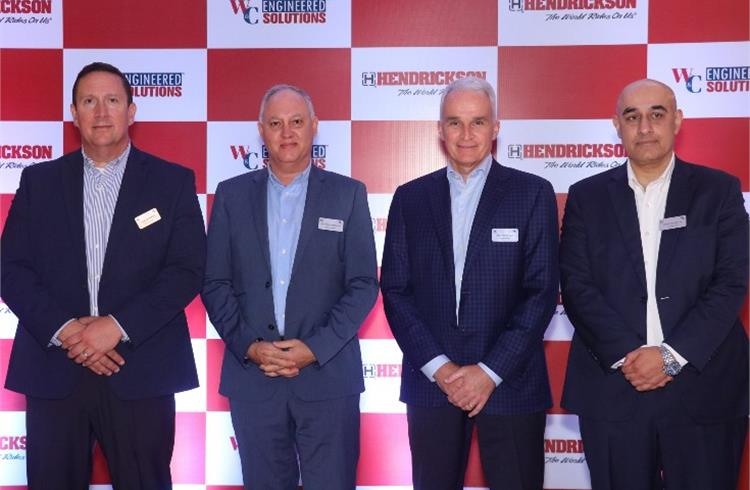 From L to R: Gerry Remus- VP, General Manager, Truck Commercial Vehicle Systems, Richardo Martin - VP of International Operations, Matt Joy - President and CEO, Mohit Khosla- MD, Hendrickson India