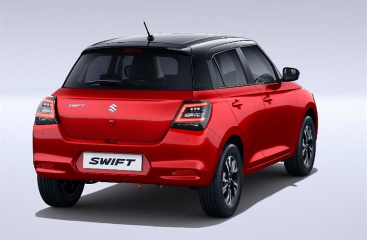 Fourth-generation Swift features newly-styled LED tail lamps and reverse parking sensors as part of standard equipment across the range.
