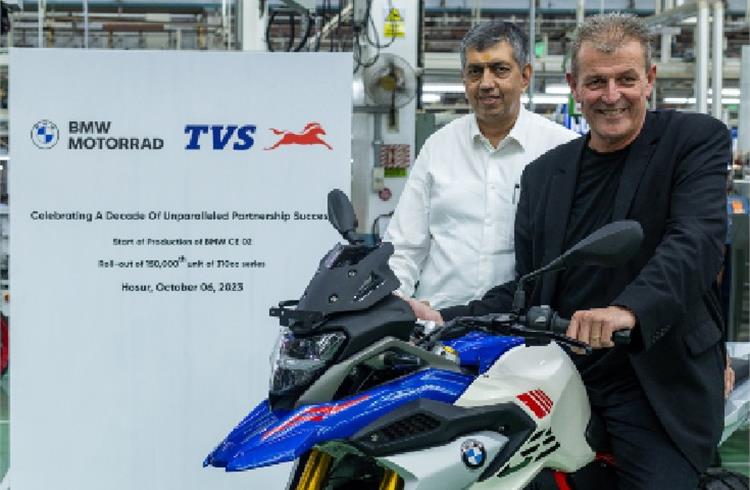 TVS Motor Company, BMW Motorrad roll out 150,000 unit of BMW Motorrad’s 310cc series