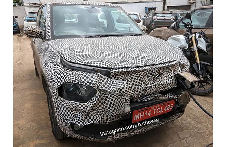 Tata Punch EV with front charging slot snapped testing