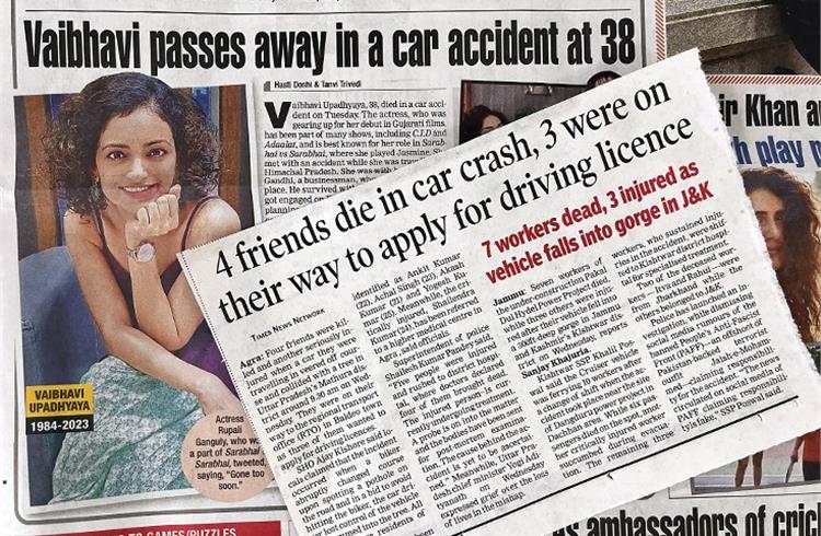 Reports of road accidents and fatalities are common news in India which remains at the top among all nations when it comes to the number of deaths on its roads every year. (Collage source: Times of India).