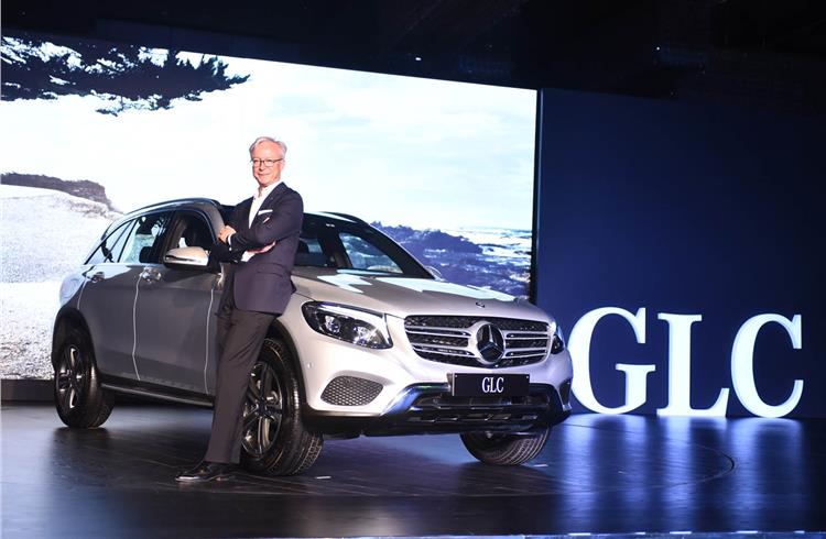 Roland Folger, MD and CEO, Mercedes-Benz India at the launch of the GLC in New Delhi.