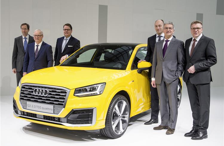 The Board of Management of Audi AG at the Audi annual press conference.