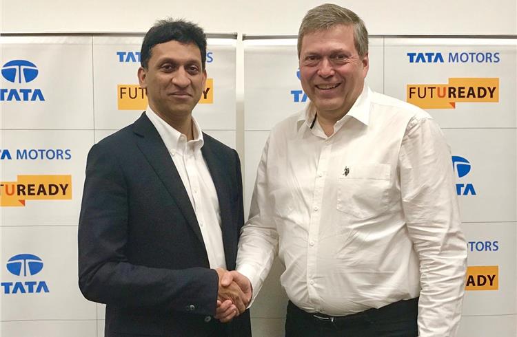 L-R: J Anand, MD, Jayem Automotives, with Guenter Butschek, CEO and MD, Tata Motors.