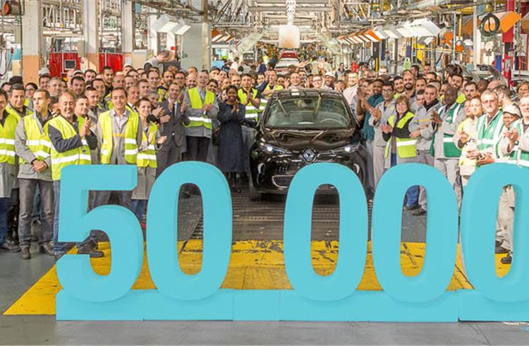 50,000th all-electric Renault Zoe rolls off production line