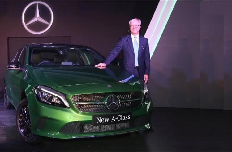 Roland Folger, managing director & CEO, Mercedes-Benz India with the face-lifted A-Class.