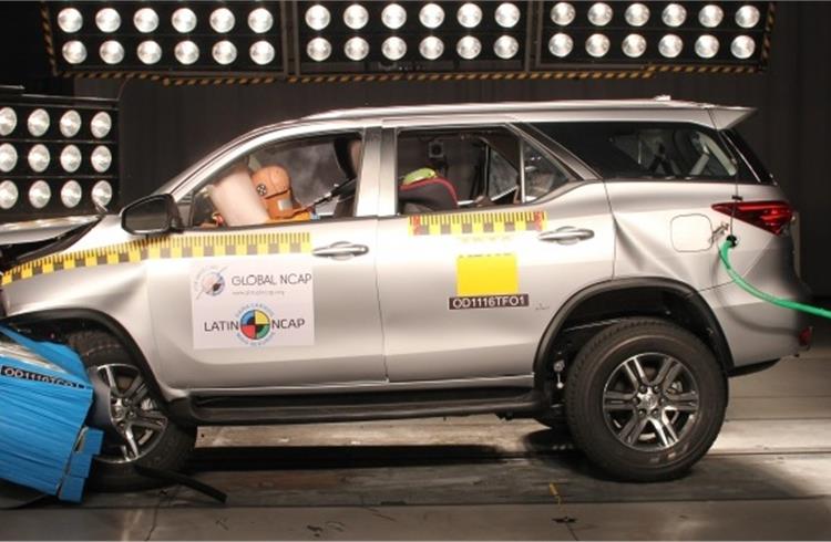 India-bound Toyota Fortuner gets 5-star safety rating from Latin NCAP