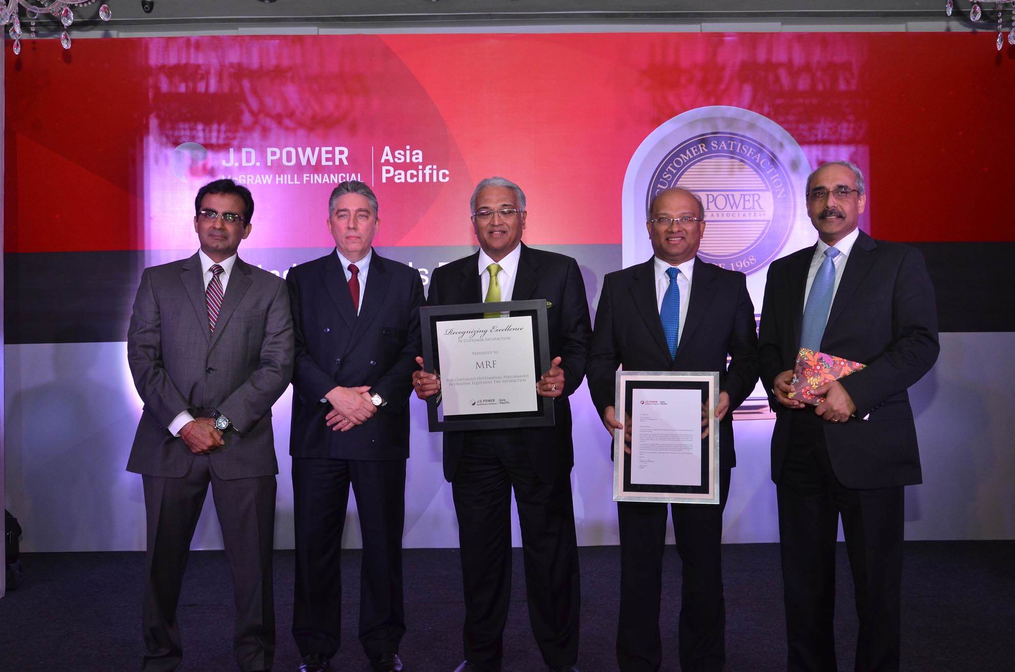 MRF bags JD Power’s Special Recognition award Autocar Professional