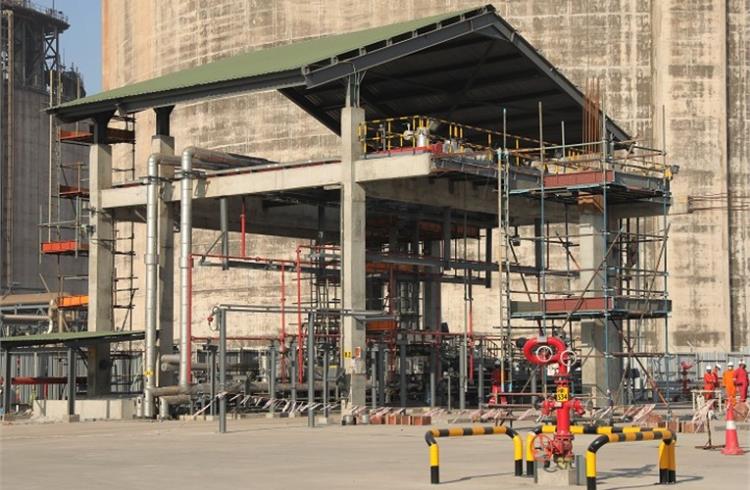 Shell Energy India's first small-scale LNG supply infrastructure, a truck loading unit at its LNG terminal in Hazira, Surat. 