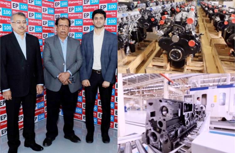 L-R: Anirban Ghosh, Chief Sustainability Officer, Mahindra Group; Vijay Kalra, Chief of Manufacturing Operation, Automotive Sector, M&M and Atul Mudaliar from The Climate Group, at MHEL Chakan plant.