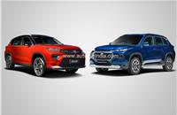 Soon-to-be-launched Toyota Urban Cruiser (left) and Maruti Suzuki Grand Vitara (right) have distinctive fascia.